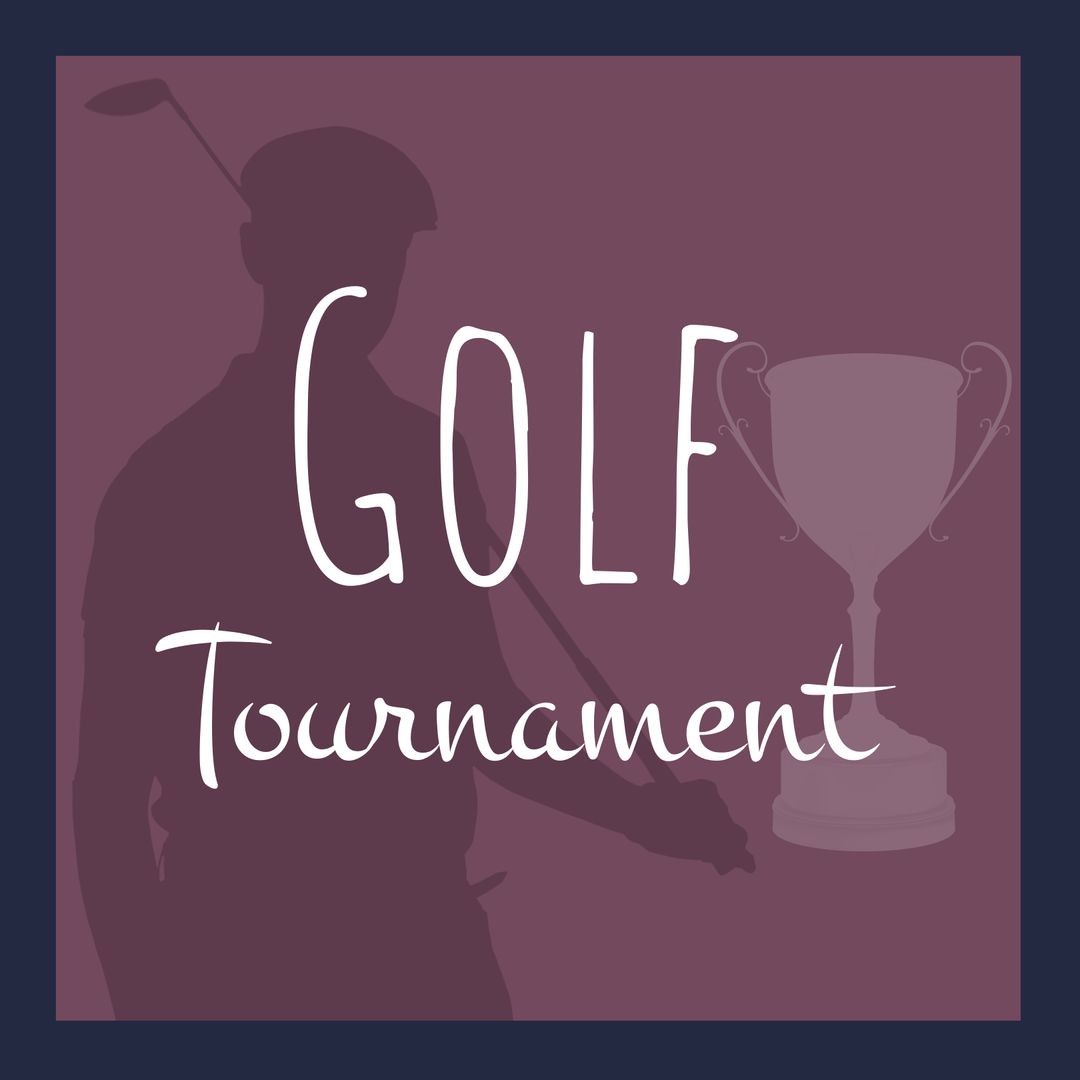 Golf Tournament Poster With Silhouette and Trophy On Purple Background - Download Free Stock Templates Pikwizard.com