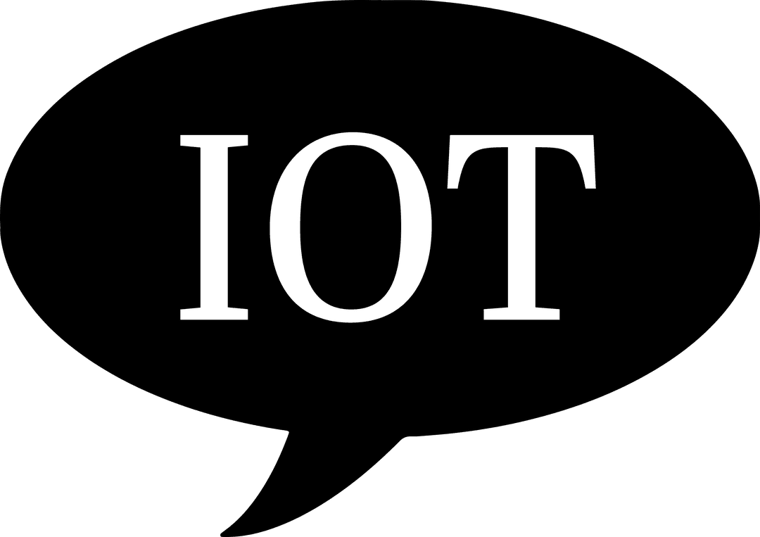 Transparent Speech Bubble Illustration with 'IoT' Text