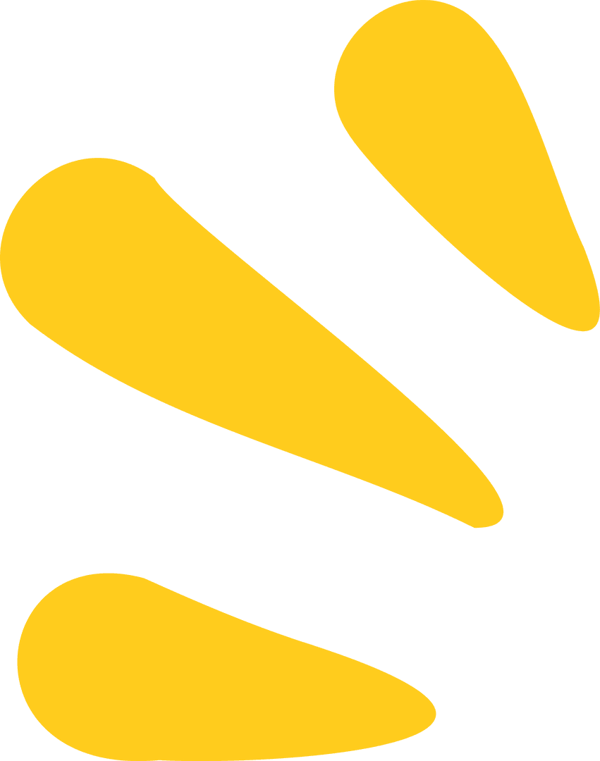 Abstract Yellow Teardrops on Transparent Background Vector Art