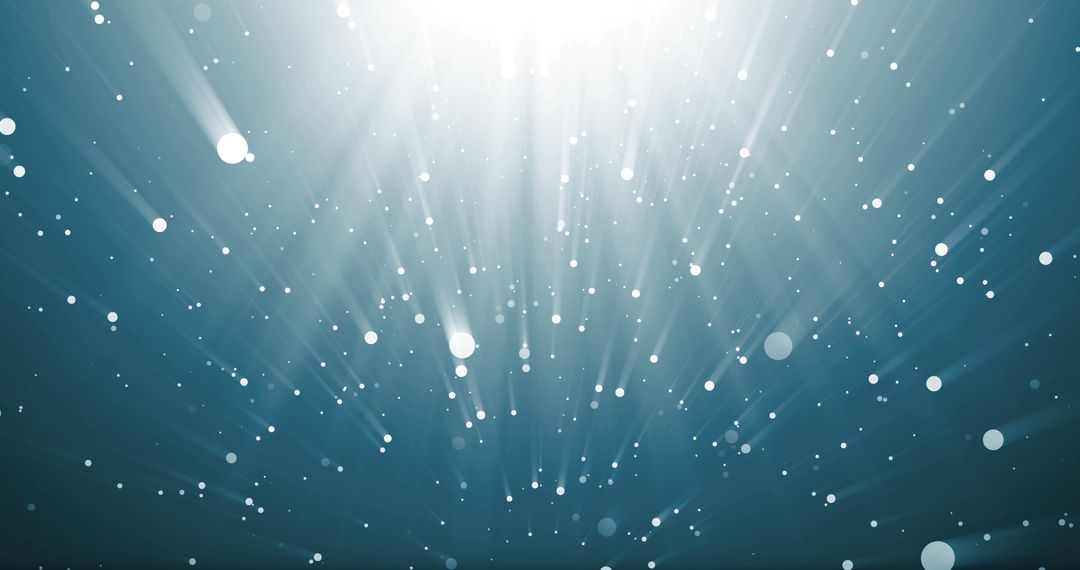 Falling Confetti and Light Rays Over Black Background