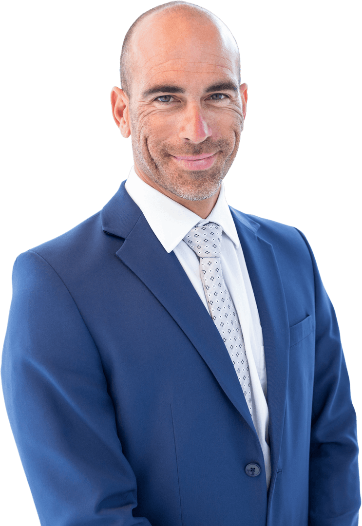 Transparent Background Businessman Smiling in Office Setting