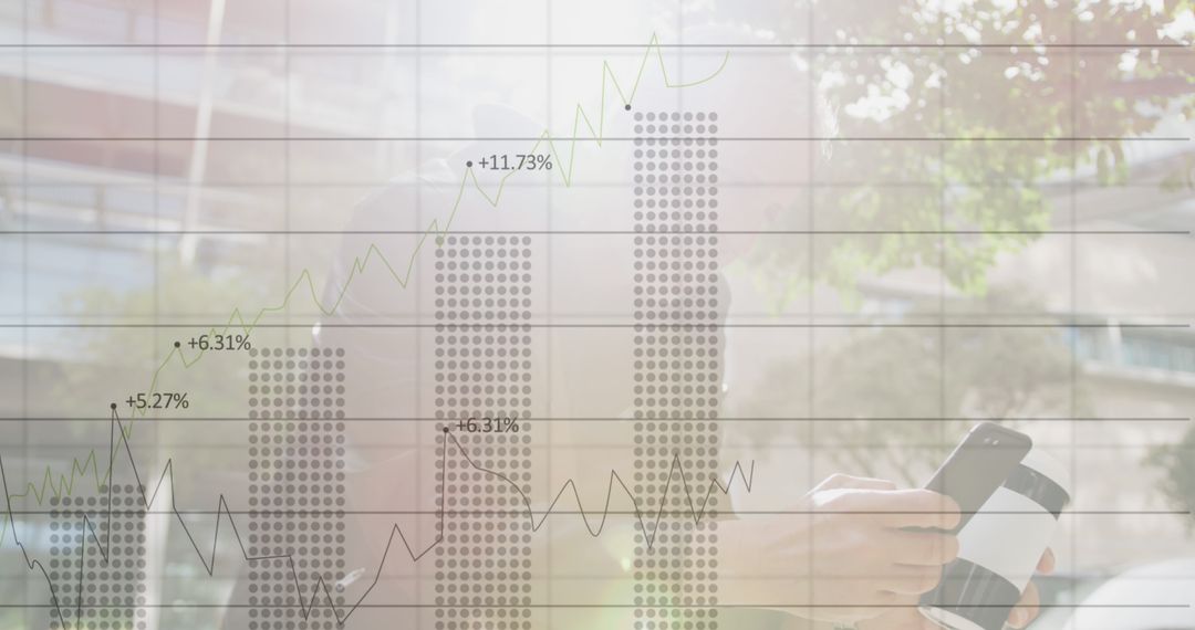 Business Professional Analyzing Data on Smartphone Outdoors
