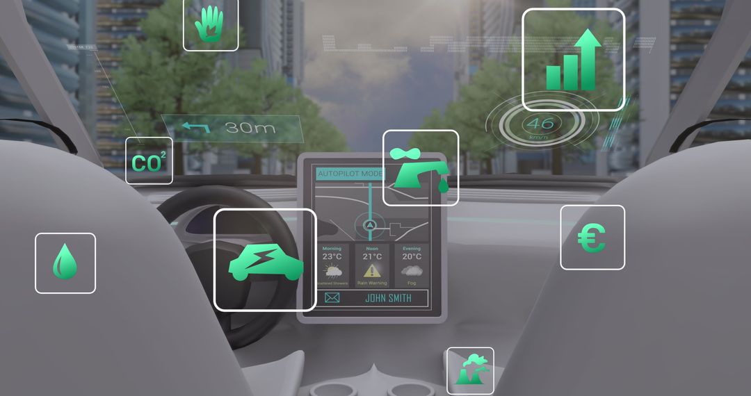 Futuristic Dashboard of Smart Autonomous Vehicle