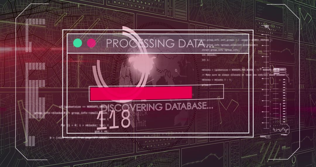 High-Tech Data Processing Interface on Trendy Screen