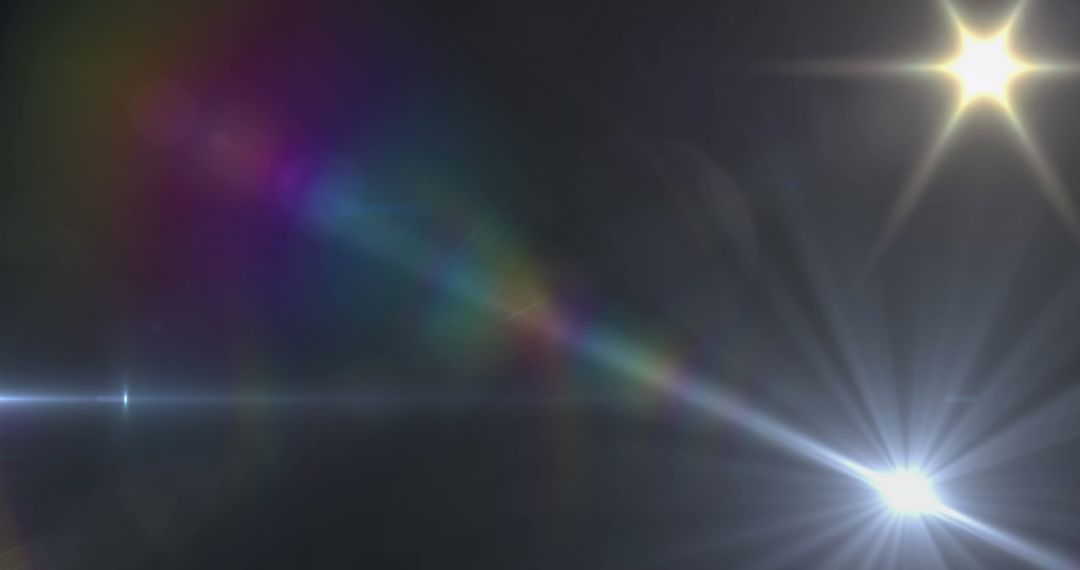 Abstract Light Flare with Colorful Beams on Dark Background