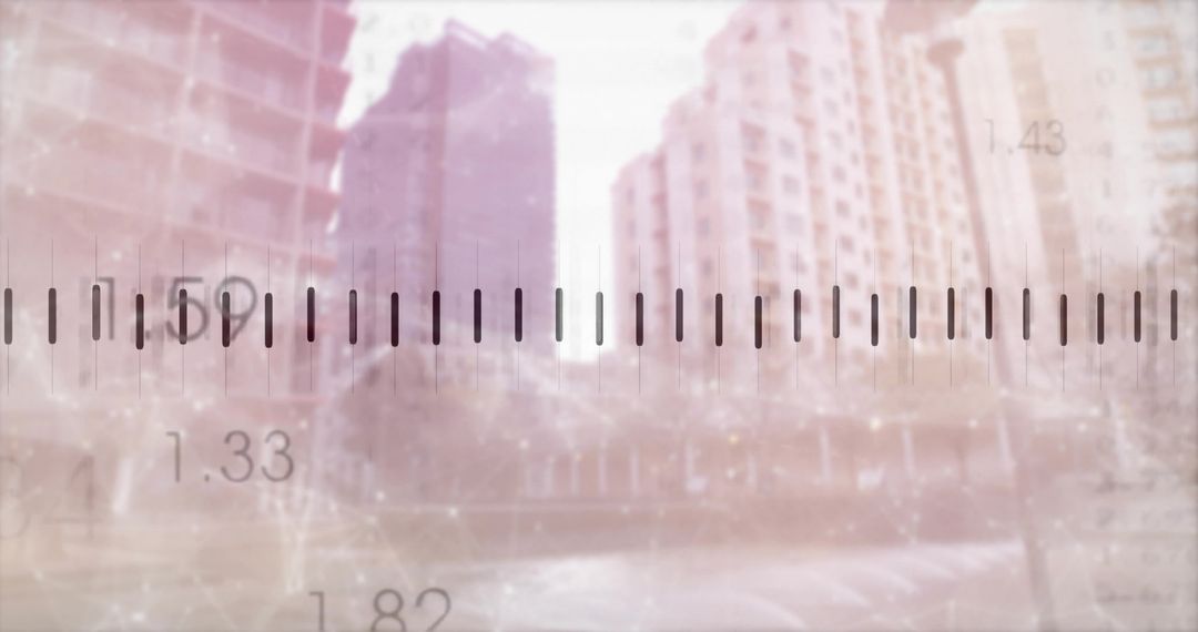 High-Rise Cityscape with Measuring Scale Overlay