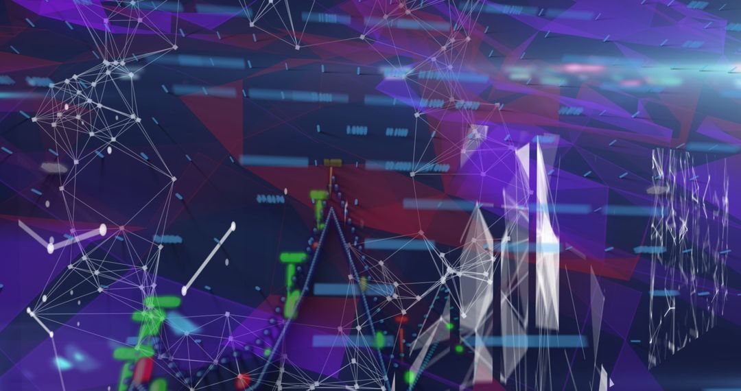 Futuristic Digital Network with Abstract Connections and Data