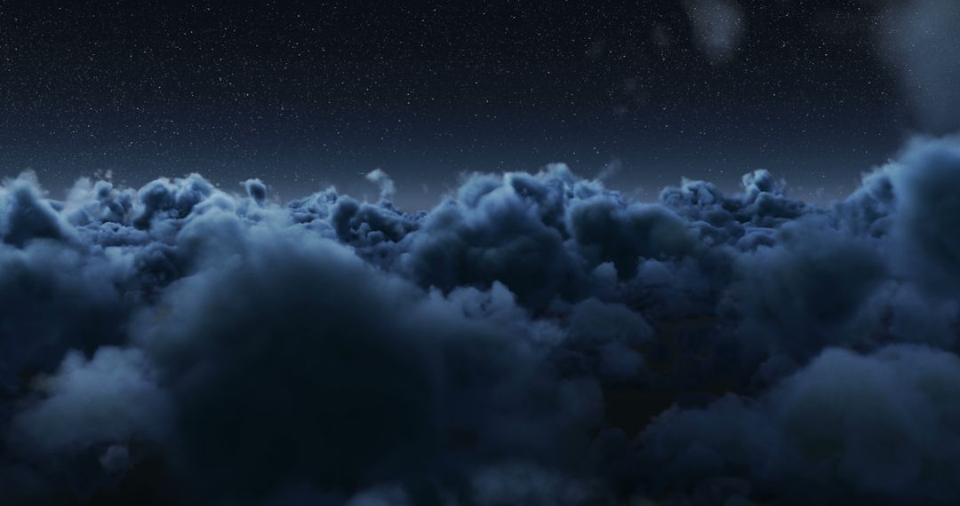 Dramatic Night Sky with Dark Thunderous Clouds and Starry Background - Free Images, Stock Photos and Pictures on Pikwizard.com
