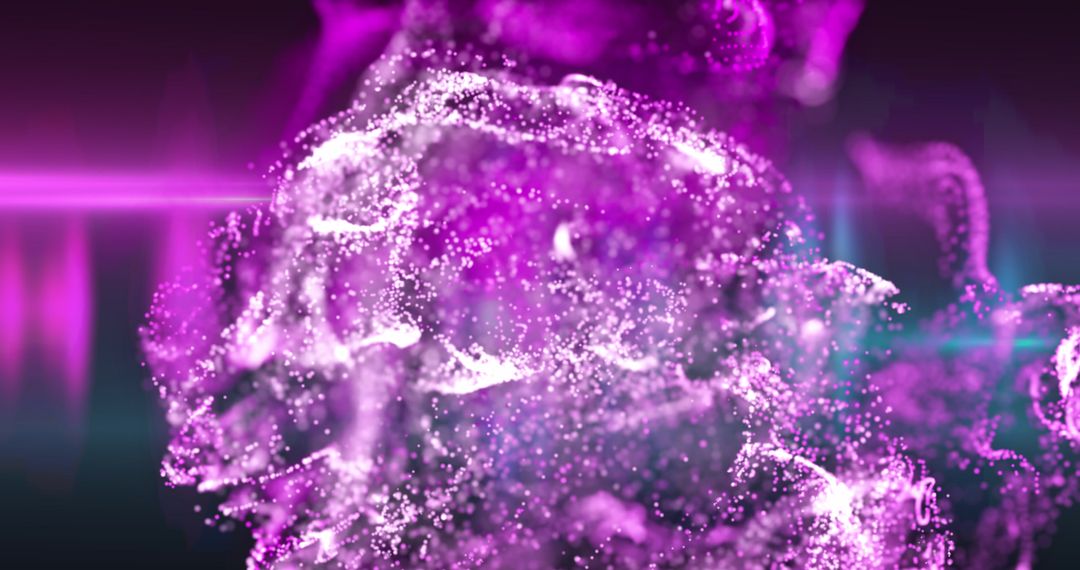 Dynamic Glowing Pink Particle Waveform Motion