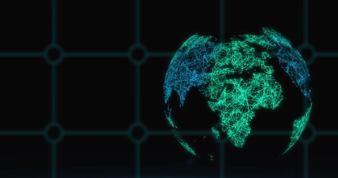 Rotating Digital Globe With Illuminated Network Connections