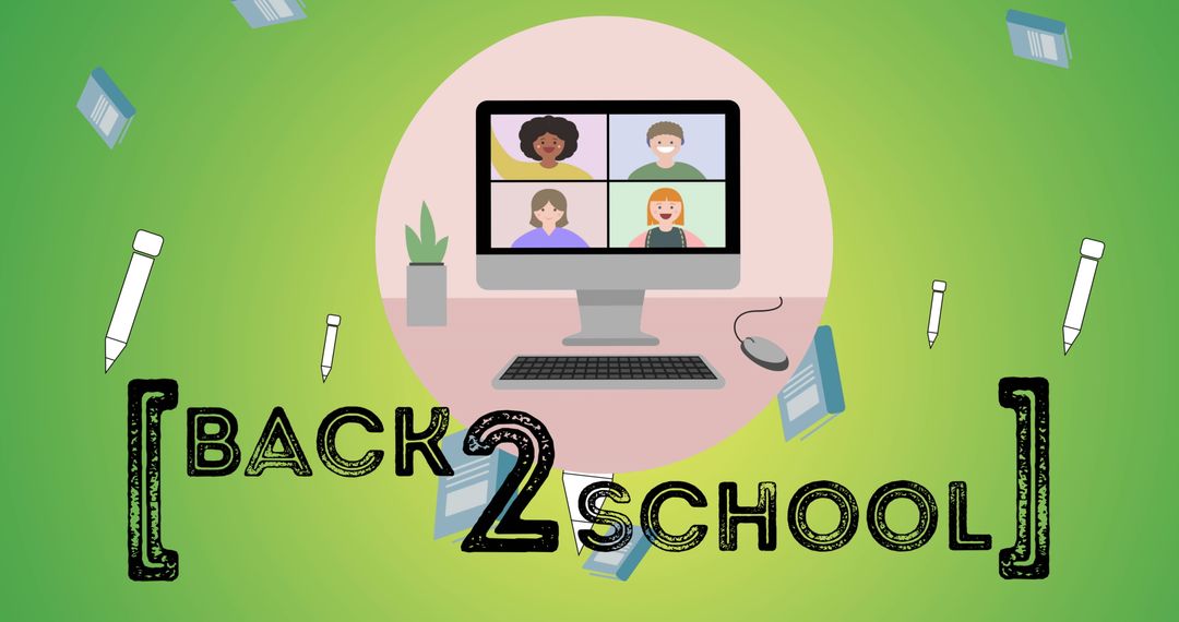 Virtual Back to School Concept with Digital Influence