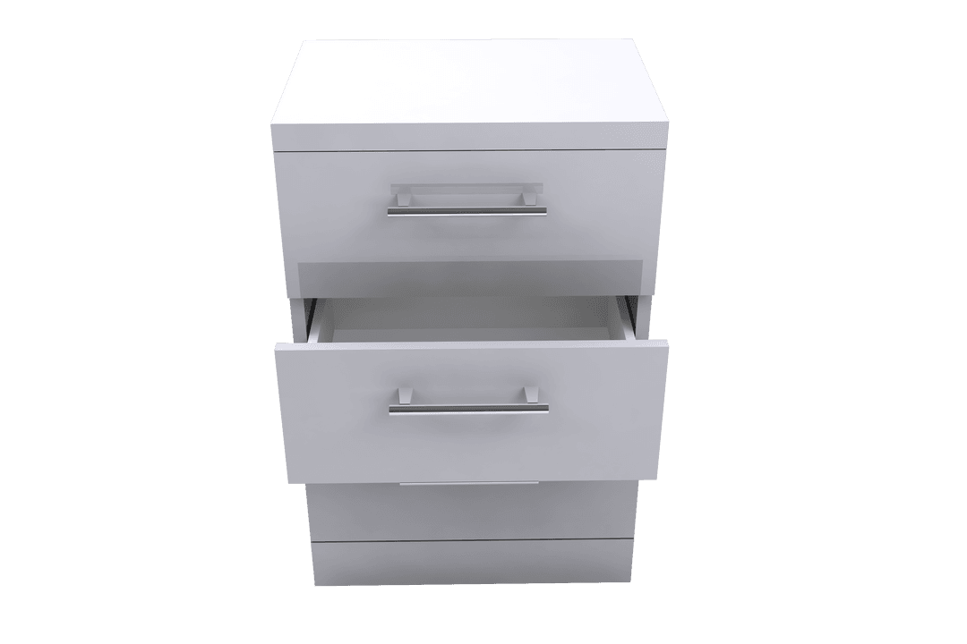 Office File Cabinet with Open Drawers on Transparent Background