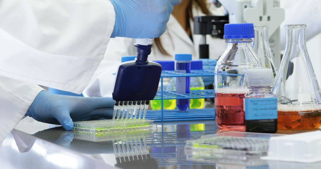 Scientists Conducting Experiments in Modern Laboratory