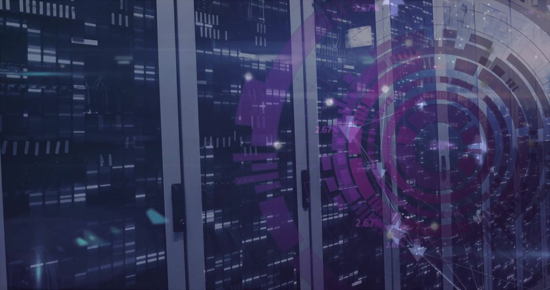 Futuristic Data Center with Digital Connections Visual