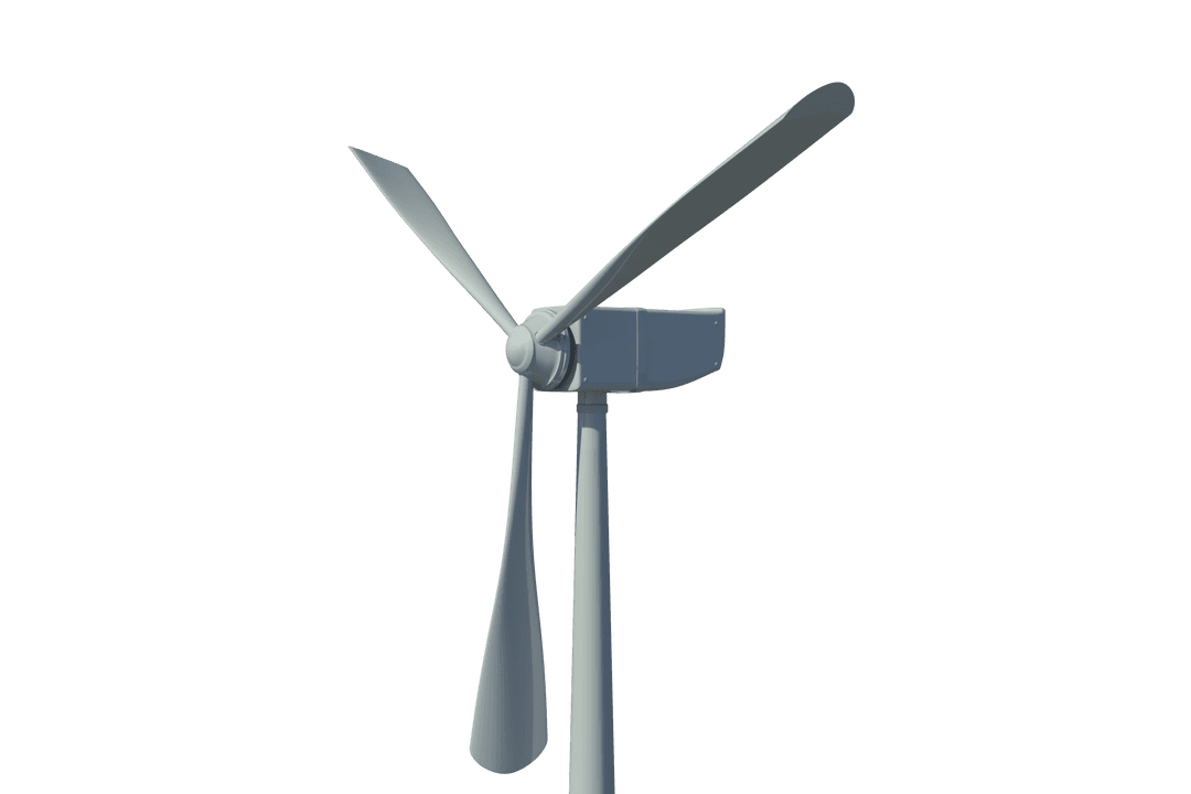 Transparent Illustration of a Three-Blade White Windmill Vector