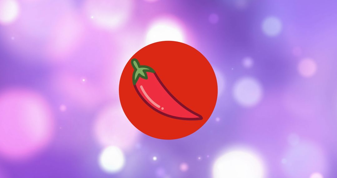 Stylized Red Chili Pepper with Vibrant Bokeh Background