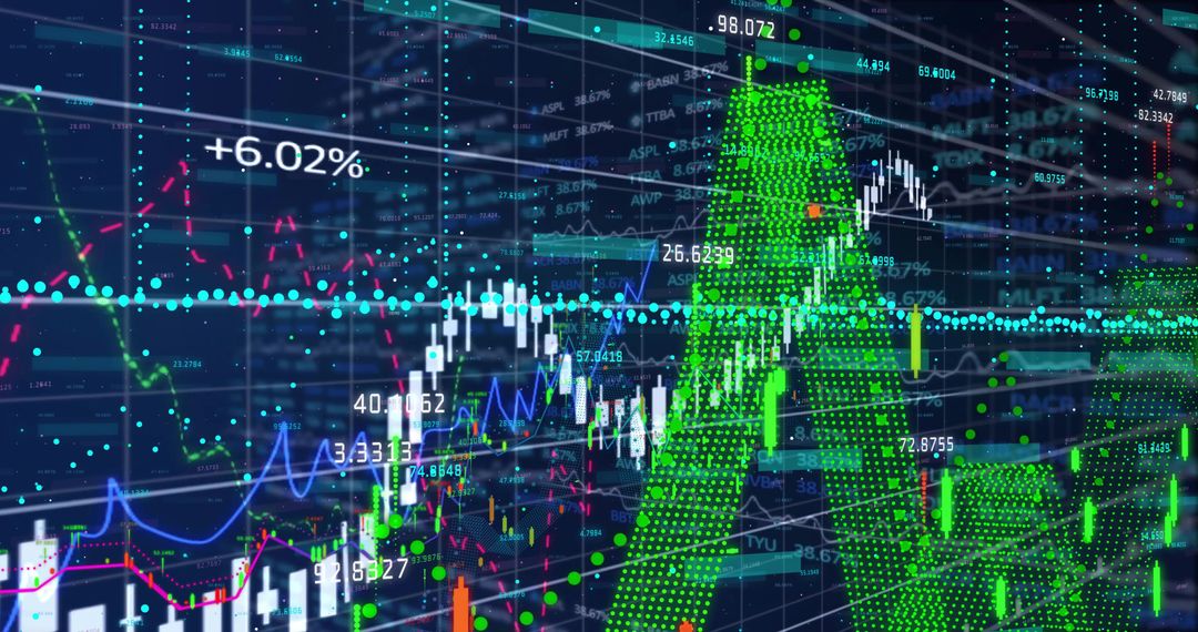Futuristic Financial Data Visualization with Large Letter A