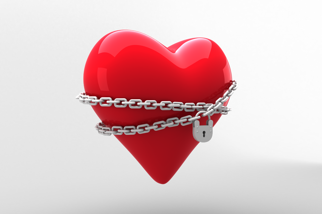 Red Heart with Silver Chain and Padlock Transparent Background - Download Free Stock Images Pikwizard.com