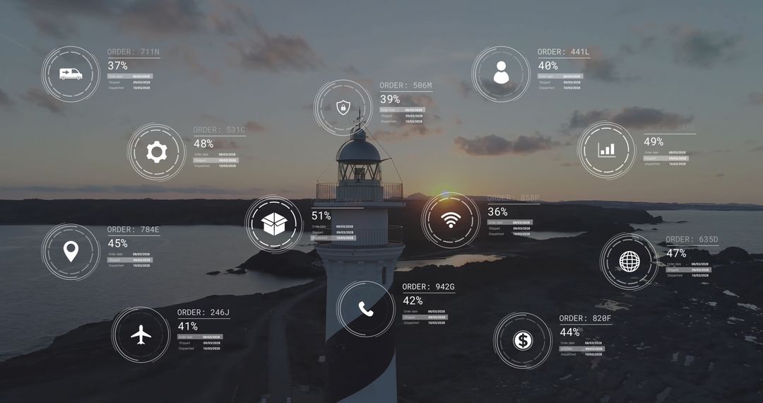 Global Network Connections over Coastal Landscape