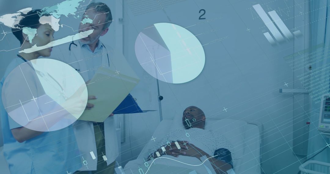 Doctors Analyzing Data for Better Patient Care in Hospital Room