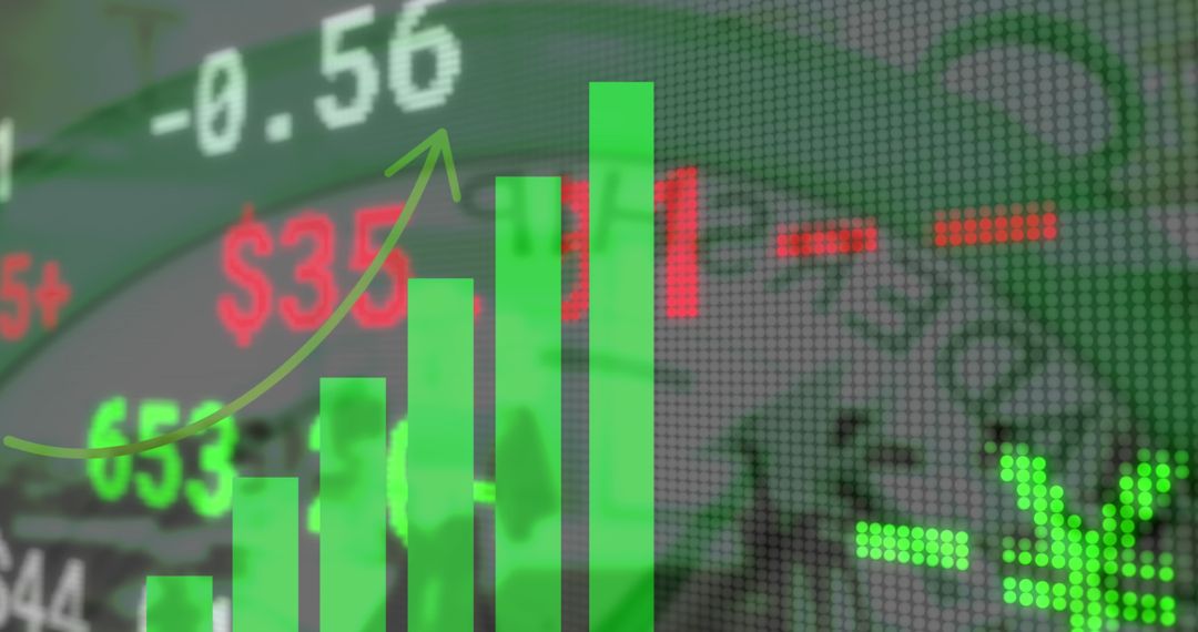 Rising Stock Market Graph on Digital Interface