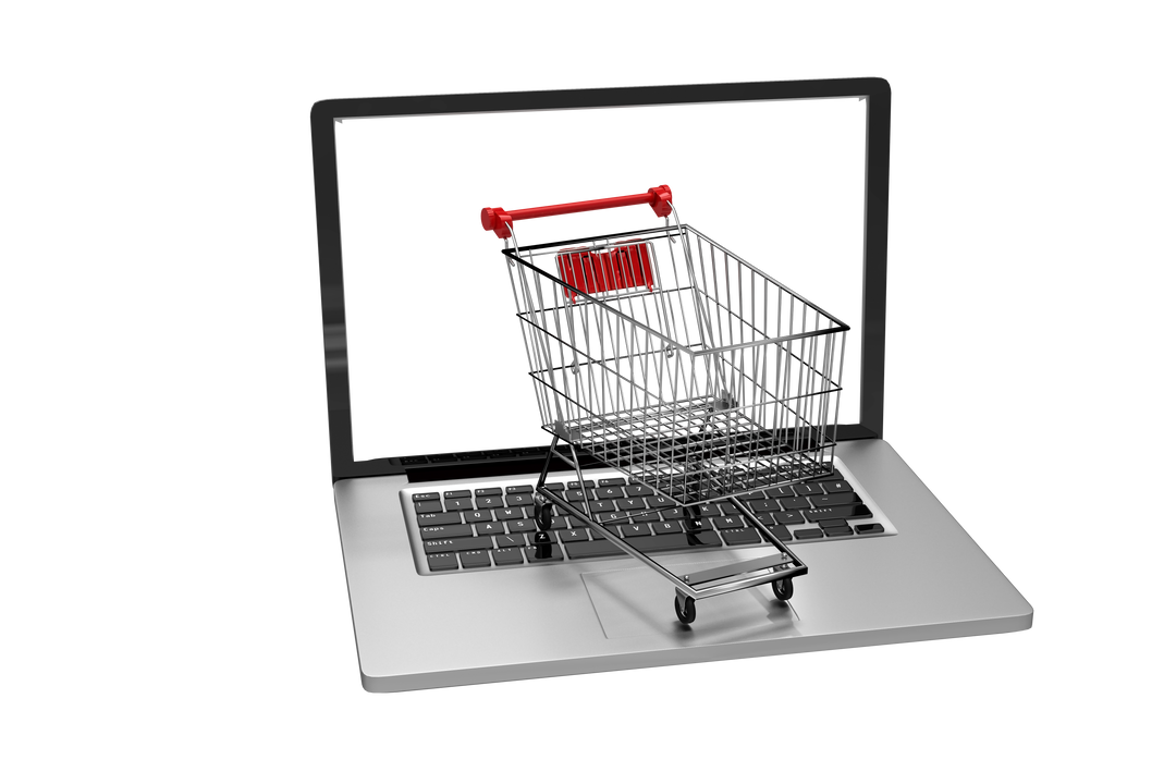 Shopping Cart on Laptop Burl Rate: Transparent Background, Online Shopping Concept - Download Free Stock Images Pikwizard.com