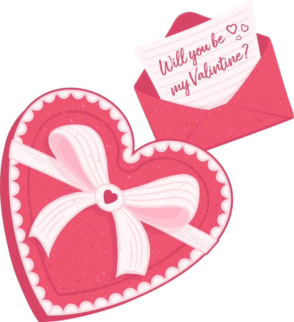 Romantic Valentine's Day Heart-Shaped Gift and Envelope