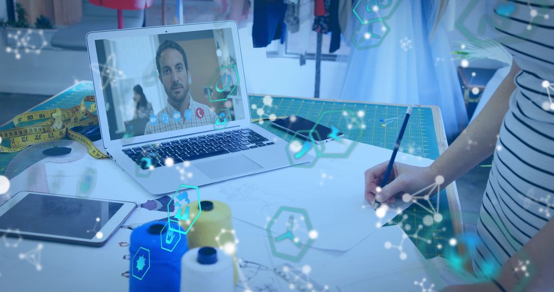 Digital Fashion Design and Online Collaboration Concept