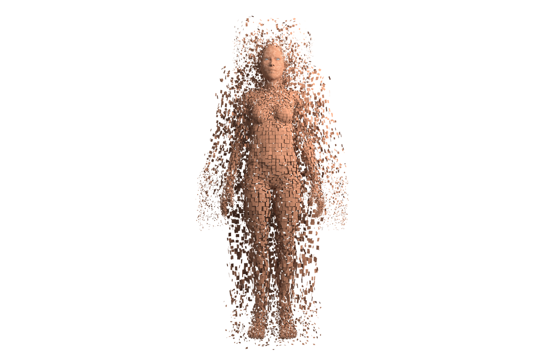 Full Length of Transparent 3D Brown Pixelated Human Figure - Download Free Stock Images Pikwizard.com