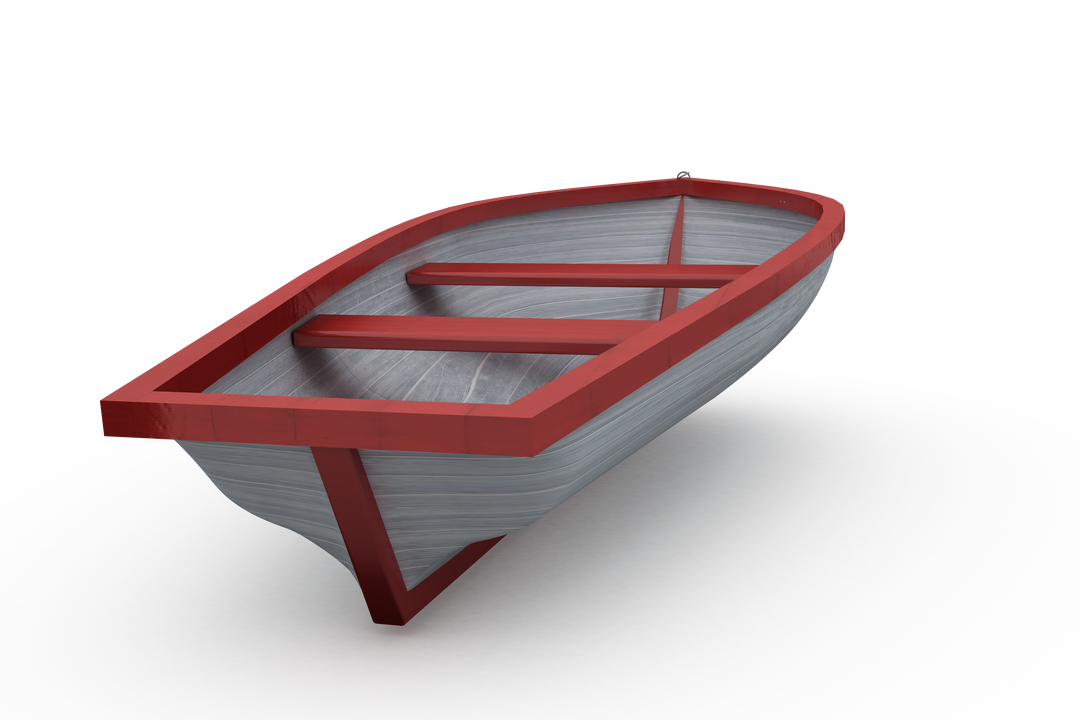 Red and White Painted Transparent Boat on White Background - Download Free Stock Images Pikwizard.com