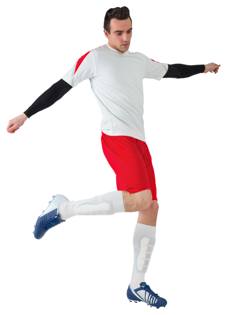 Soccer Player Kicking Ball Transparent Background for Sports Design - Download Free Stock Images Pikwizard.com