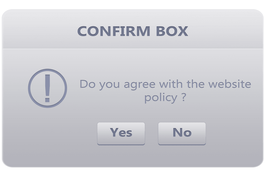 Confirm Box Popup Interface on Transparent Background Illustration