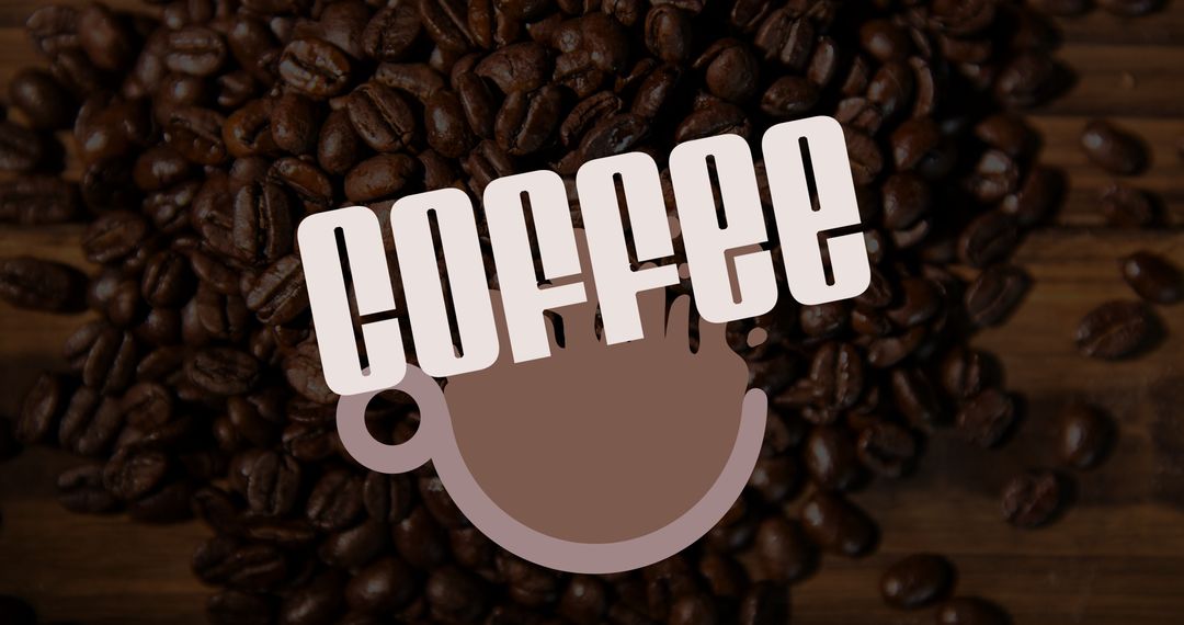 Digital composite image of roasted coffee beans with coffee text - Free Images, Stock Photos and Pictures on Pikwizard.com