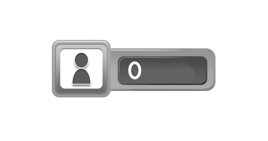 Zero Followers Icon with Grey Digital Display