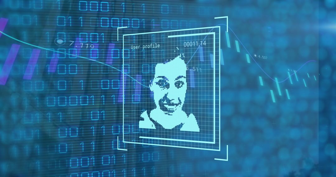 Futuristic Digital Interface Over Data Visualization