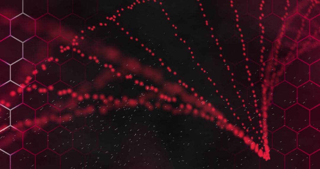 Abstract Red Particle Flow Forms Twisting Grid