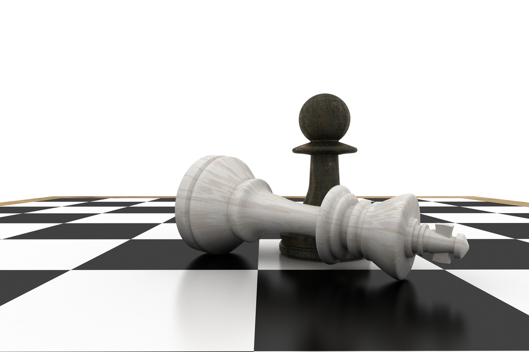 Transparent Black Pawn Standing Over Fallen White King - Download Free Stock Images Pikwizard.com