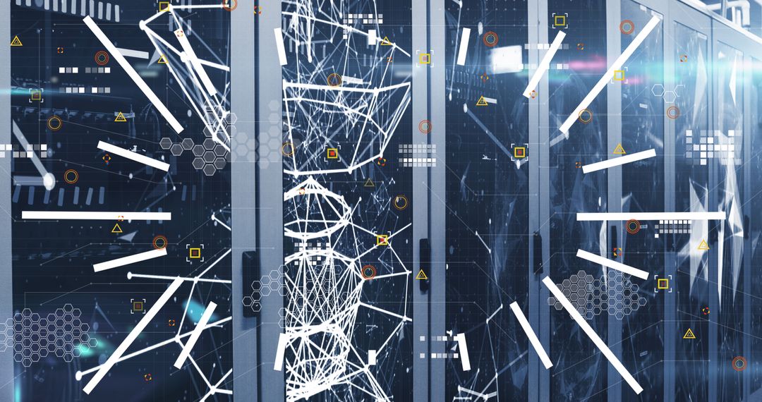 Futuristic Data Processing Technology in a Server Room