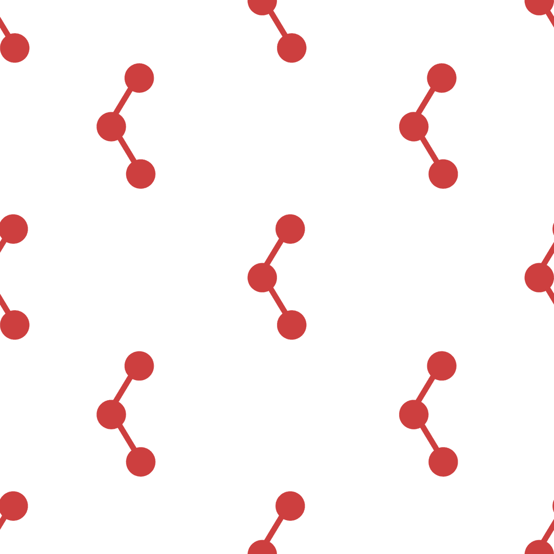 Red pattern with geometric shapes on transparent background