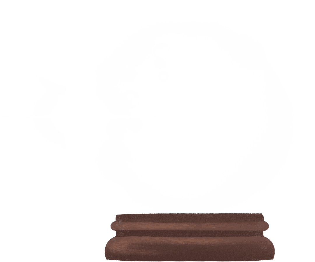 Transparent Christmas Snow Globe on Wooden Base with Vibrant Sparks