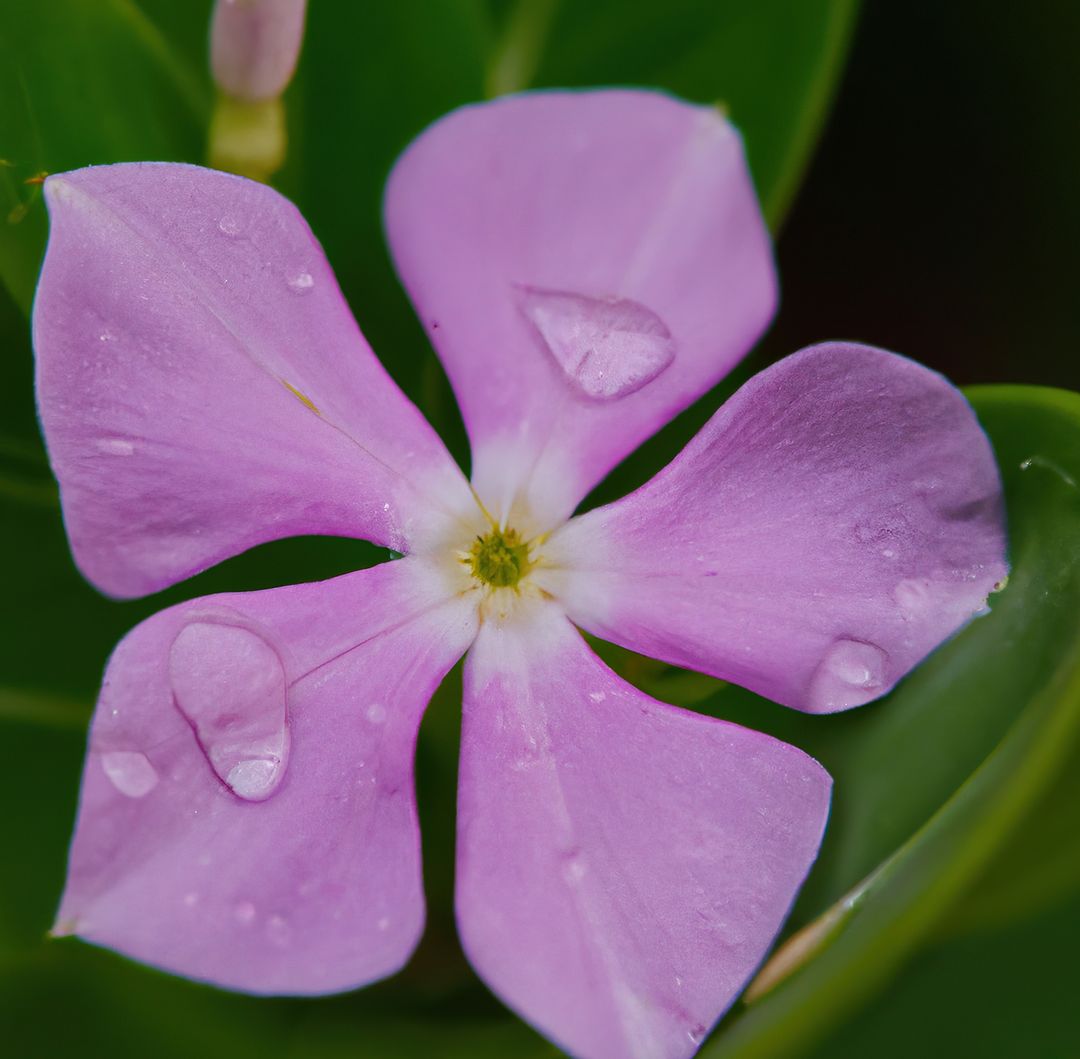 Close-up of Pink Periwinkle Flower with Water Droplets on Petals - Free Images, Stock Photos and Pictures on Pikwizard.com