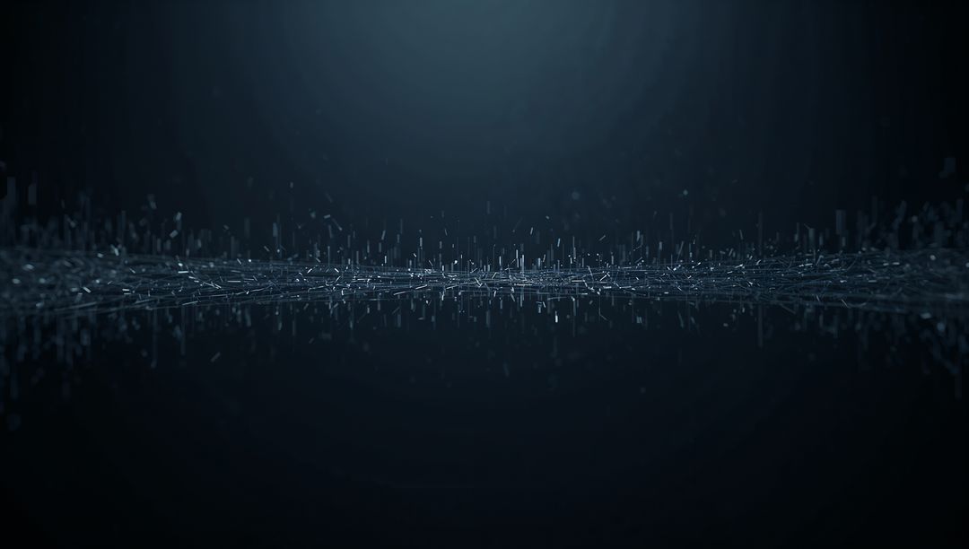 Futuristic Particles and Glowing Lines in Dark Space