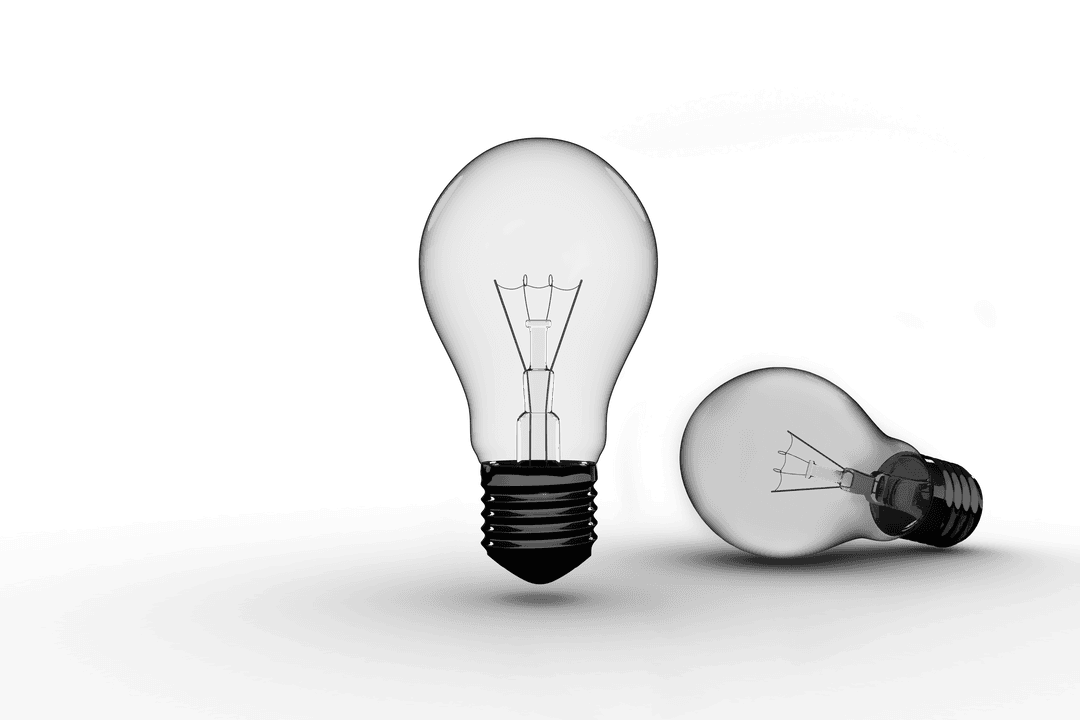 Transparent Light Bulb Illustration on Black Layer