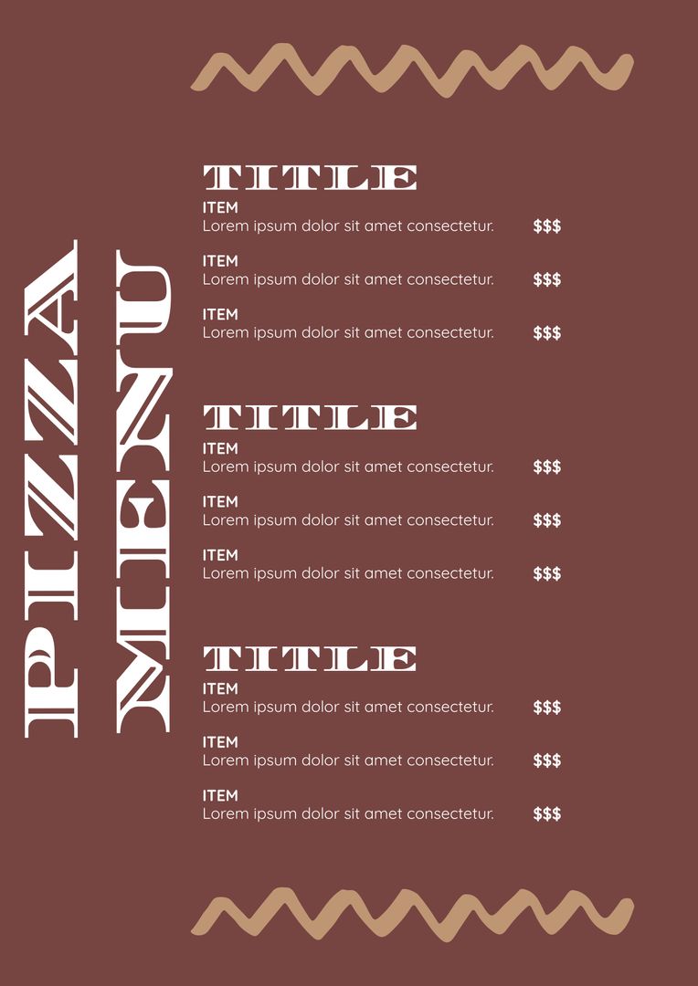 Rustic-Modern Pizza Menu Template for Restaurants and Eateries - Download Free Stock Templates Pikwizard.com