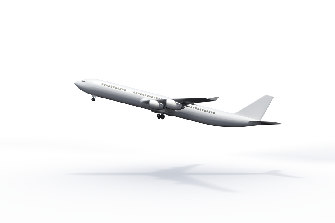 Modern Airplane Taking Off Against Transparent Background Digital Illustration - Download Free Stock Images Pikwizard.com