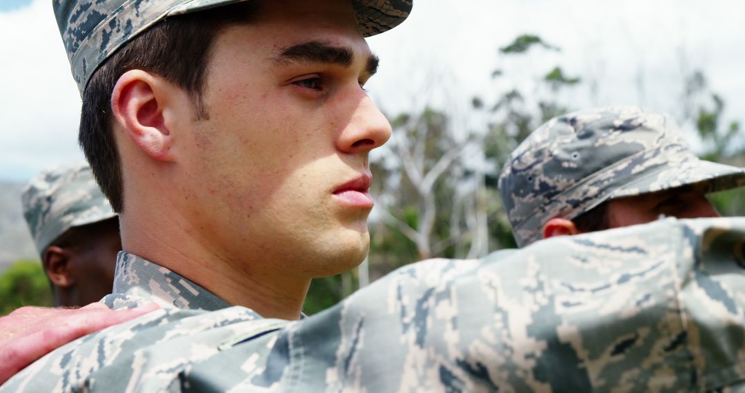 Close-Up of Soldiers During Military Training in Uniform - Free Images, Stock Photos and Pictures on Pikwizard.com