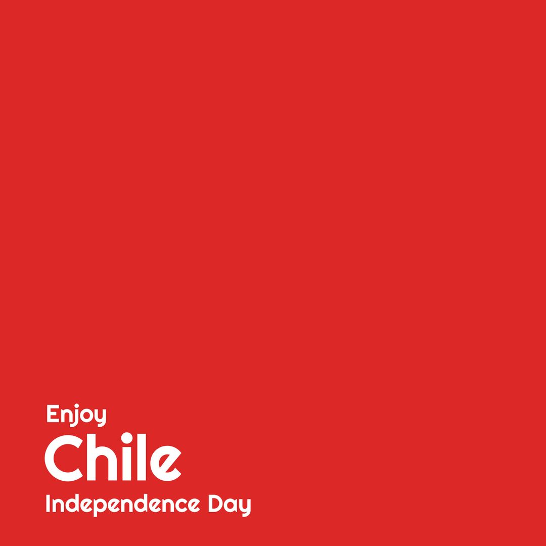 Red Background with Chile Independence Day Text