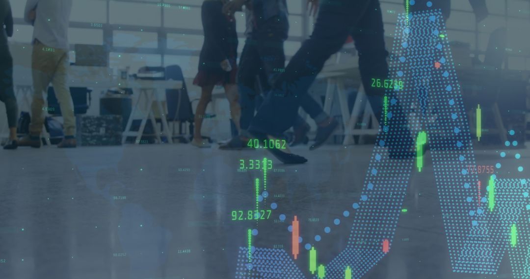 Financial Data Overlay on Business Professionals in Office
