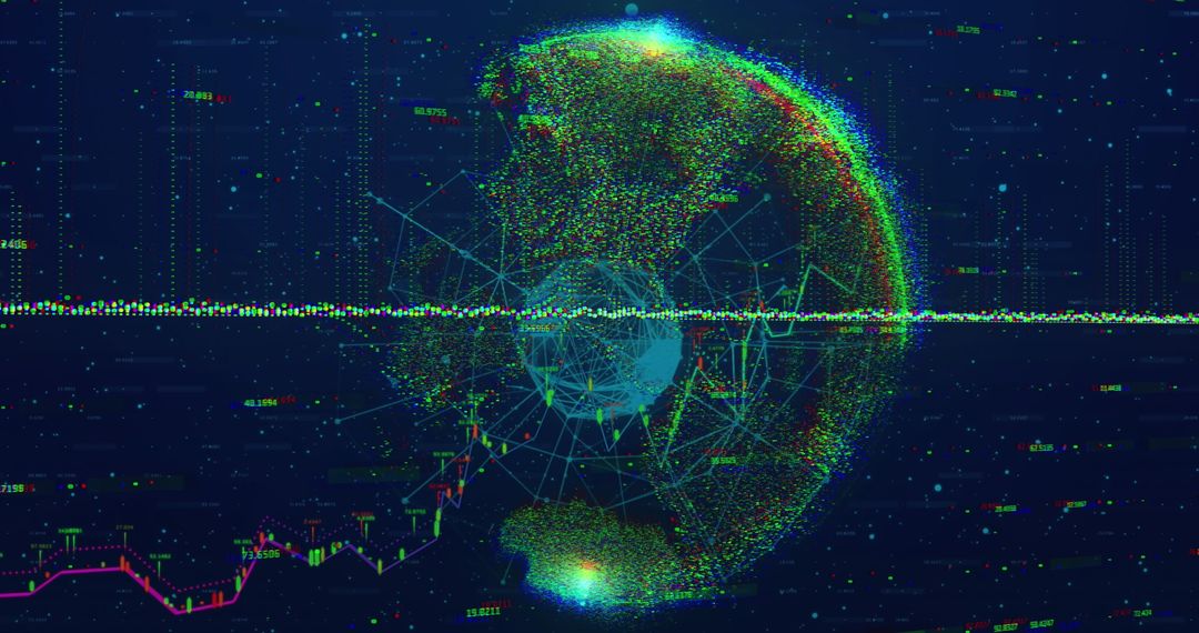 Digital globe with advanced data visualizations