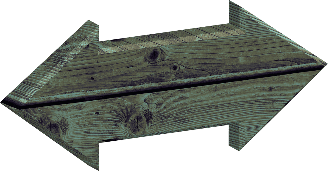 Rustic Transparent Wooden Double-Headed Arrow Sign